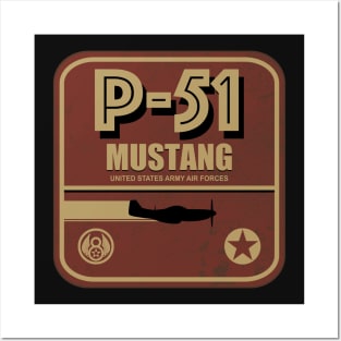 P-51 Mustang Retro Patch Posters and Art